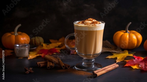 A pumpkin spice latte, generative AI. 