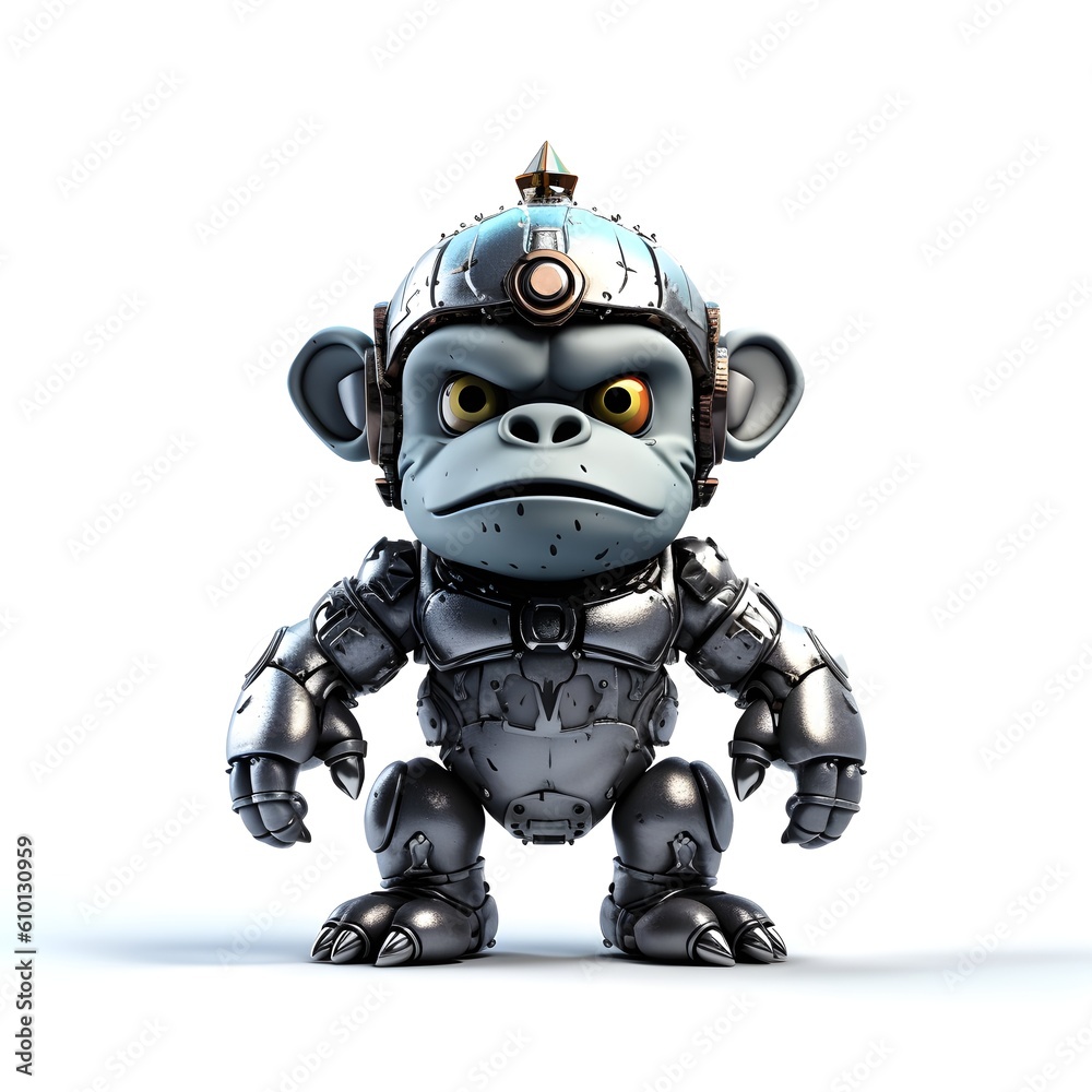 Cute face kingkong figure Robot, generative ai generated technology