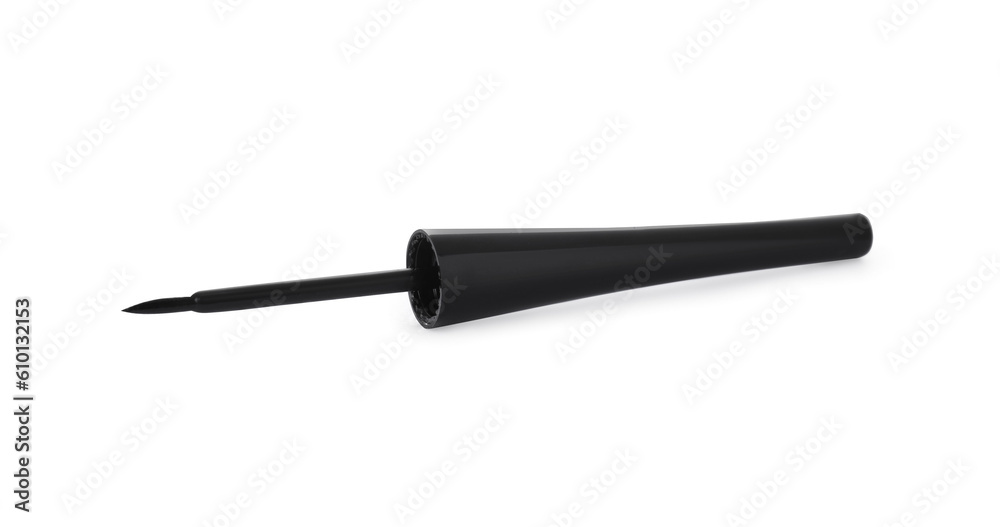 Fototapeta premium Black eyeliner on white background. Makeup product
