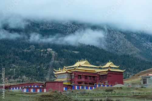 Chinese Xizang style architecture in Ganzi Prefecture, Sichuan Province, China