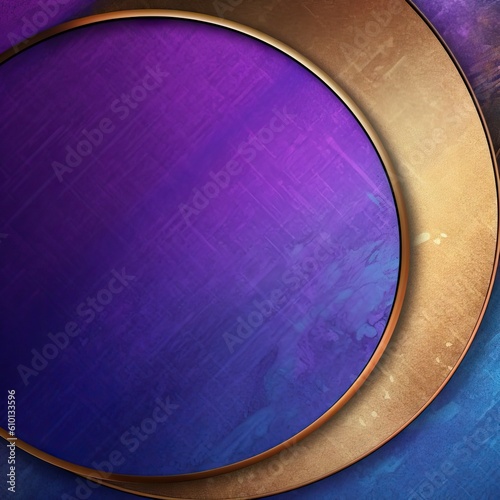 Abstract Elegant Purple, Blue and Gold Background - Abstract Wallpaper in the Colors Blue, Purple and Gold - Backdrop created with Generative AI Technology