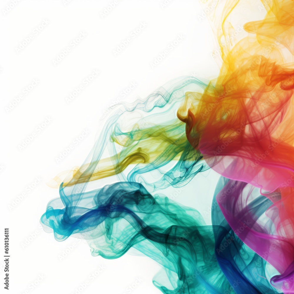 Fototapeta premium Artist style colorful smoke against a white background, very beautiful