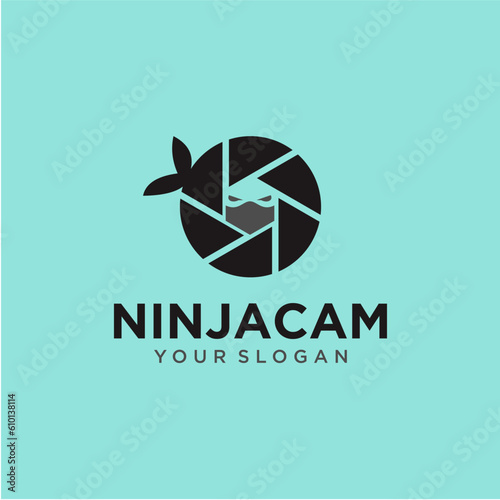 ninja logo design with camera or photography
