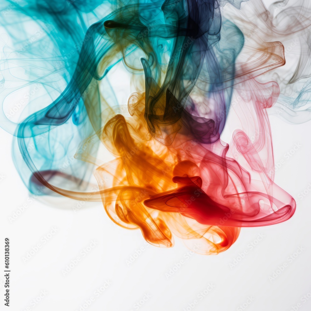 Artist style colorful smoke against a white background, very beautiful Artist style colorful smoke against a white background, very beautiful