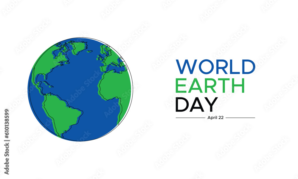 Simple minimalist World Earth Day poster banner design with green earth globe. Simple minimalist World Earth Day poster banner design with green earth globe.