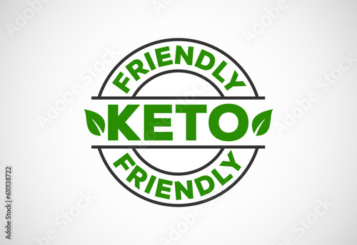 Keto friendly icon. Keto friendly and organic labels sign. Healthy natural product label design vector illustration