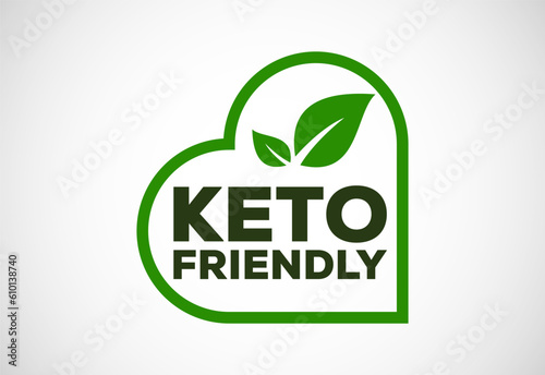 Keto friendly icon. Keto friendly and organic labels sign. Healthy natural product label design vector illustration