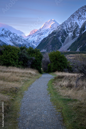 Sunset over Aoraki Mt Cook National Park, New Zealand