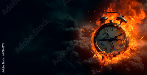 clock on fire