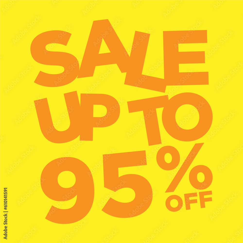 sale up to 95 percent off simple typography