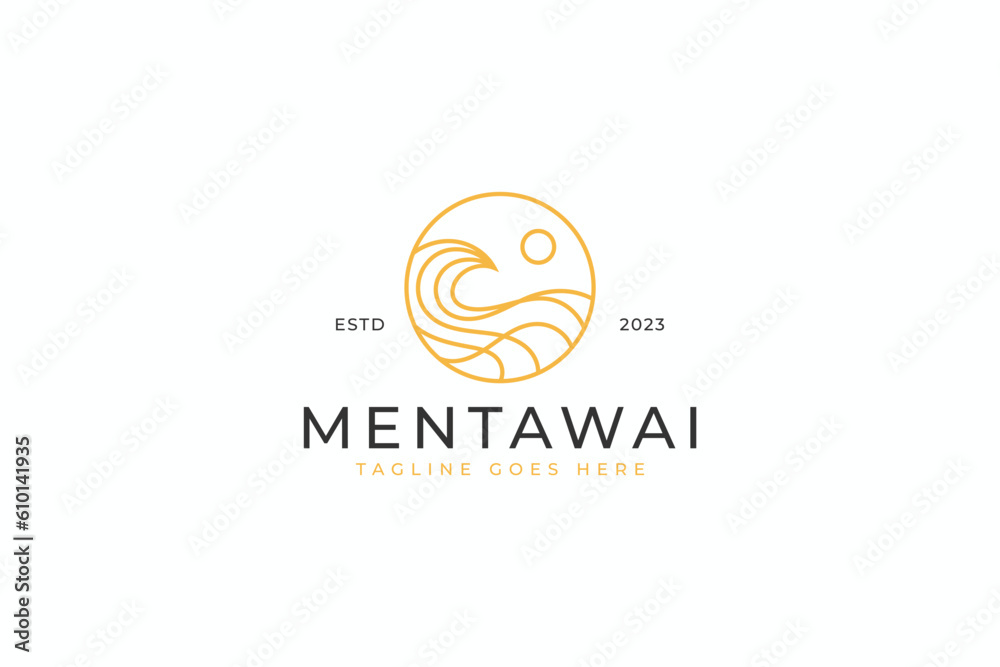 Wave Surfing Holiday Place Beach and Bay Logo Wave Surfing Holiday Place Beach and Bay Logo