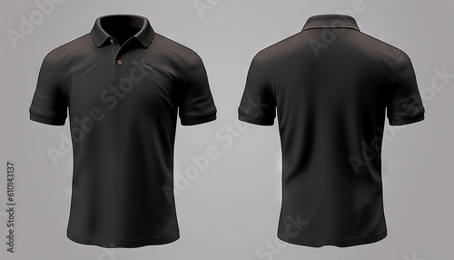 Realistic mockup of male black polo shirt. Generative ai