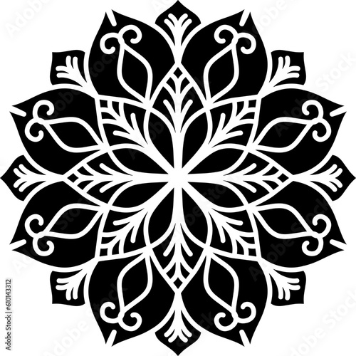 black and white ornament, mandala, mandala art, ilustration, vector, line art, doodle art
