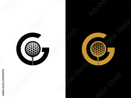 Letter G golf logo design vector 