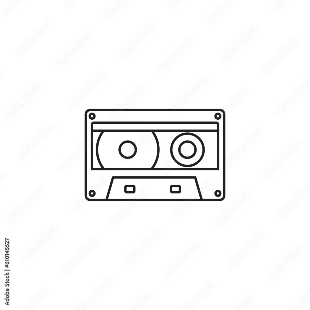 Stereo cassette icon, audio tape, vintage music, save icon for app web logo banner - SVG File
