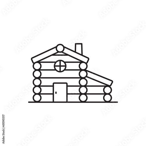 cabin icon, wood house, Log cabin symbol for app web logo banner - SVG File
