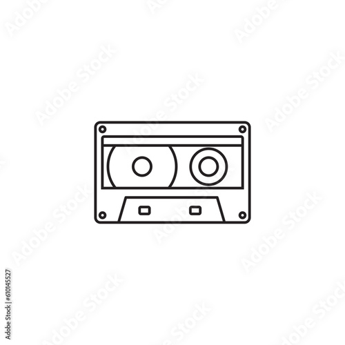 Stereo cassette icon, audio tape, vintage music, save icon for app web logo banner - SVG File 