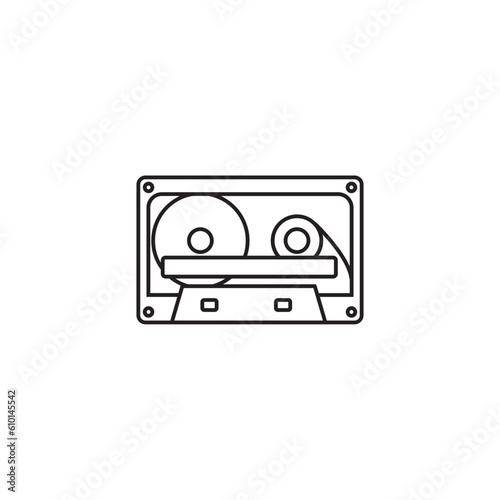 Stereo cassette icon, audio tape, vintage music, save icon for app web logo banner - SVG File 