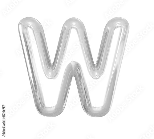Letter W Silver Balloons