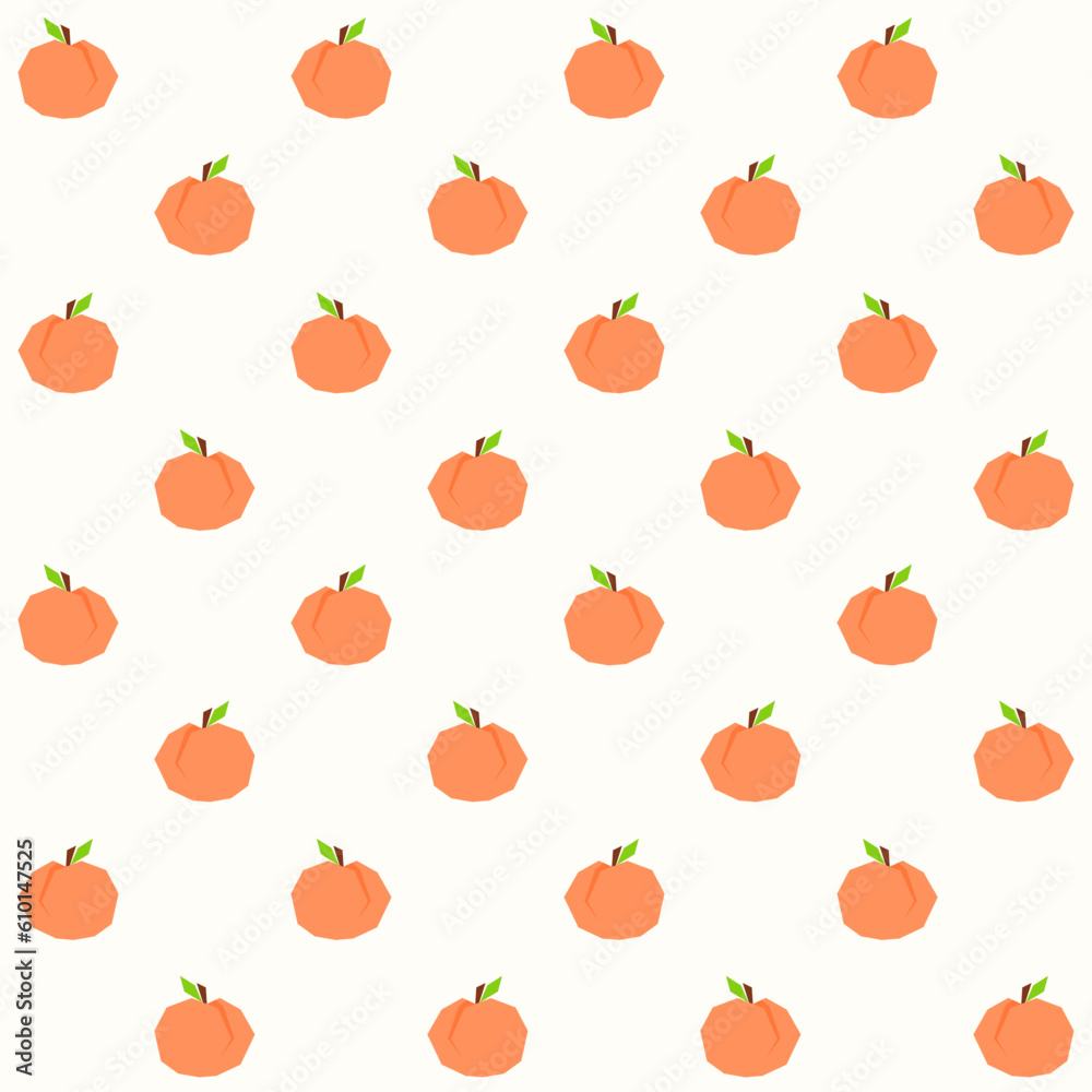 Vector Low Poly Peach Seamless Pattern Vector Low Poly Peach Seamless Pattern