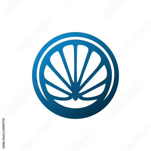 flat minimal line logo of pearl shell vector illustration template design