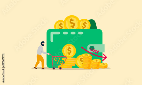 Mutual fund or growing investment, wealth profit growth or earning increase, savings or wealth management, pension fund concept vector illustration
