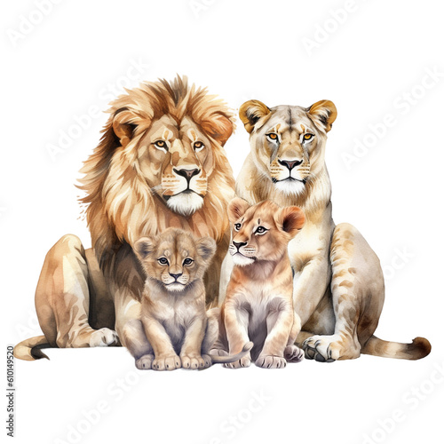 Adorable Lion Family Cliparts