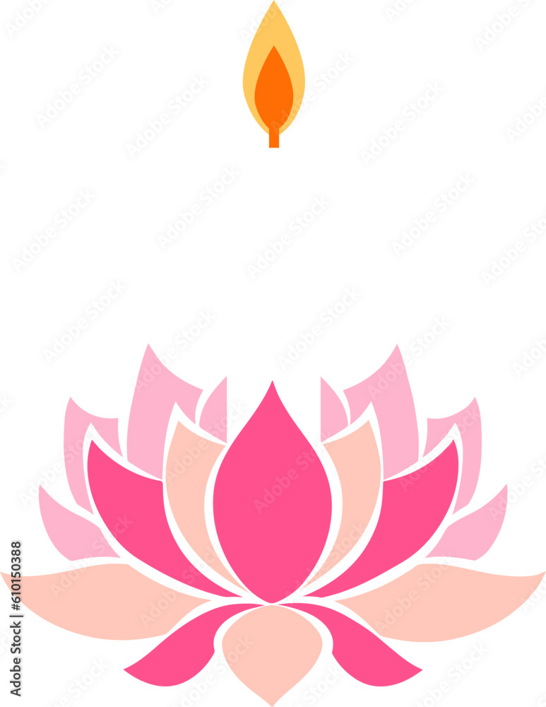 A Lotus Flower with Standing Candle A Lotus Flower with Standing Candle