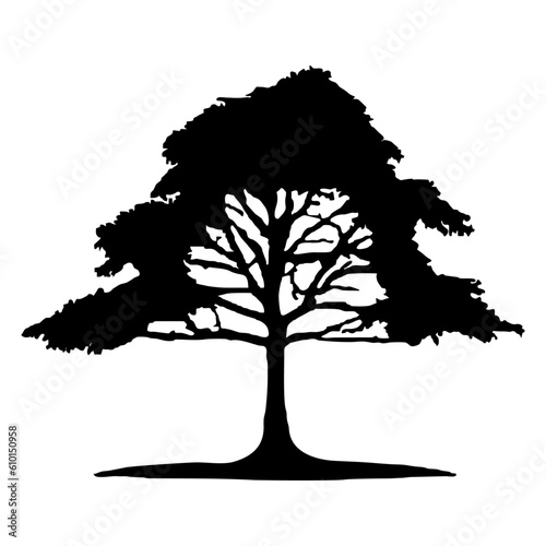 Tree silhouette isolated vector template 1