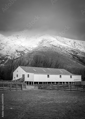 Snowy scenes in Lindis Pass, New Zealand