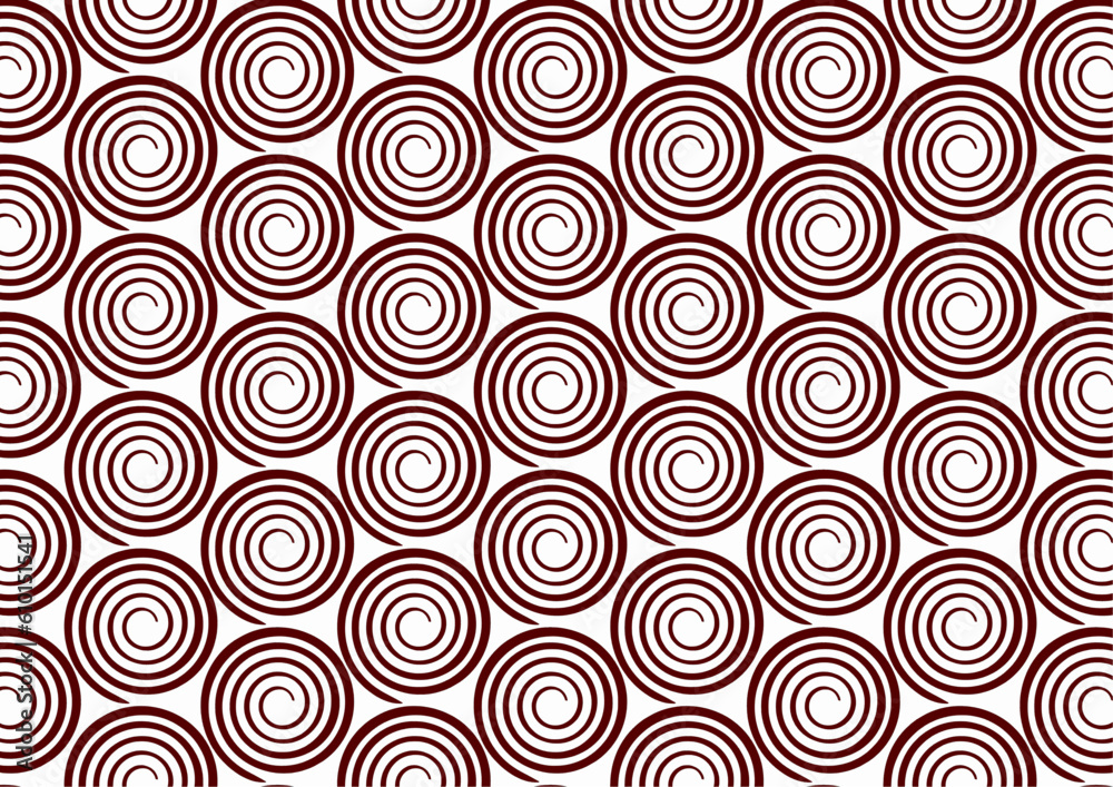 brown red and white pattern with spiral hand drawing on white background
