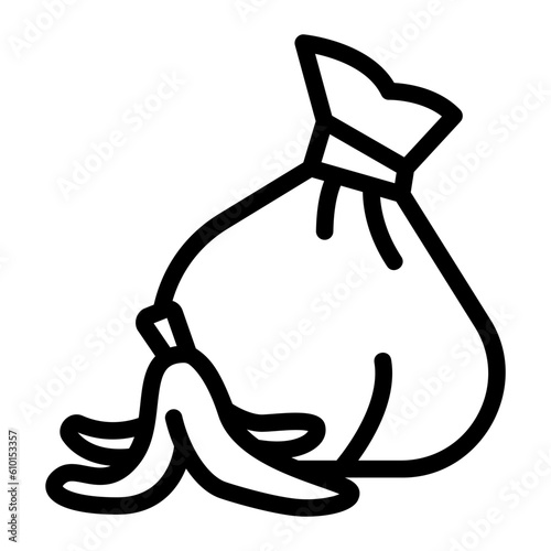 garbage bag line icon