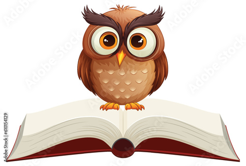 Cute Owl with Open Book