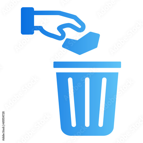 throwing trash gradient icon