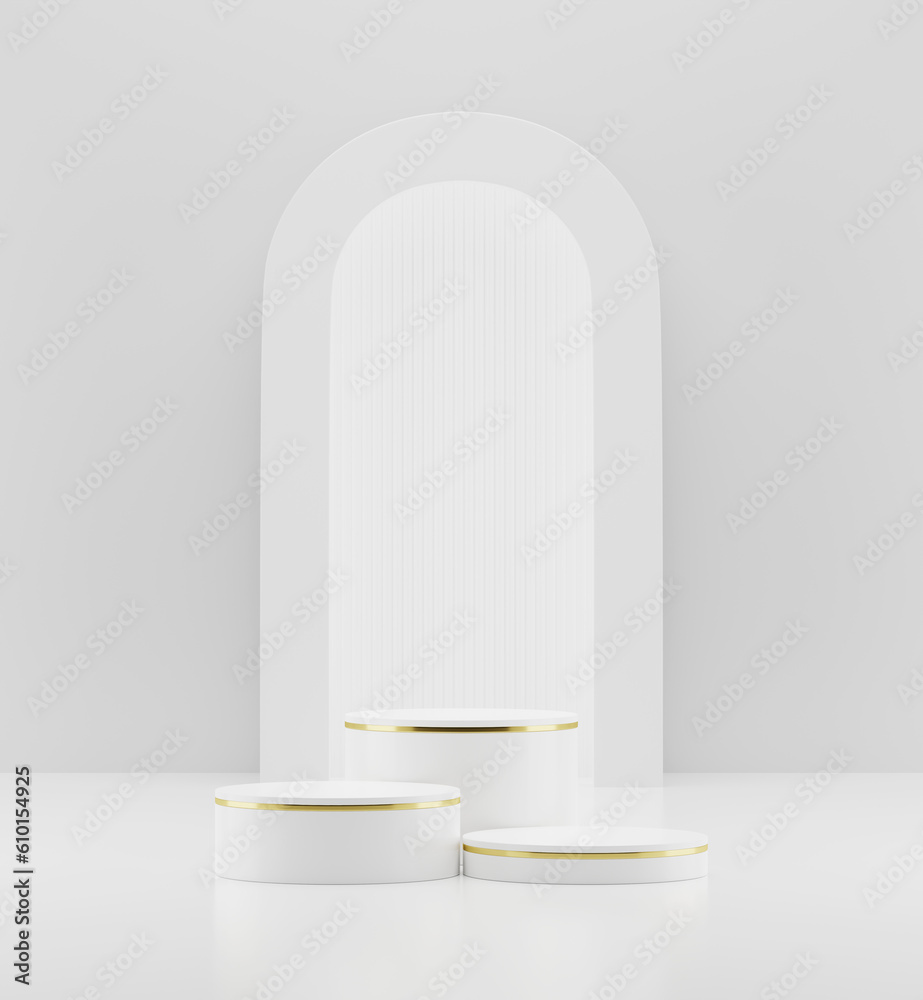 Realistic circle box podium in white background , Minimal scene for product presentation, concept display scene stage platform showcase, Ideas for art, design, decoration, 3D rendering. Realistic circle box podium in white background , Minimal scene for product presentation, concept display scene stage platform showcase, Ideas for art, design, decoration, 3D rendering.