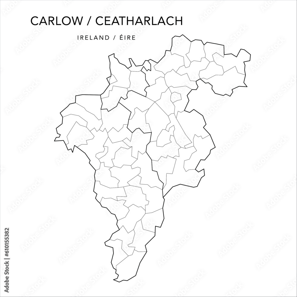 Vector Map Of County Carlow Contae Cheatharlach With The 