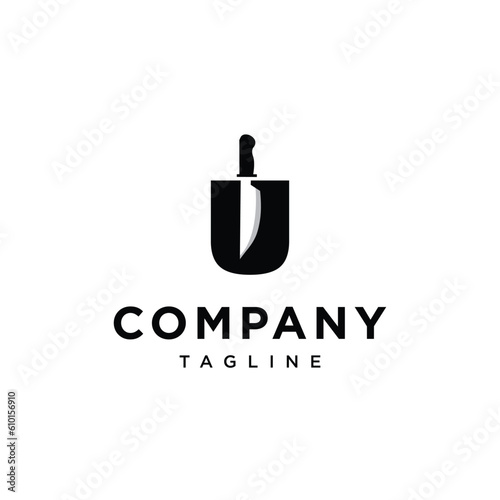 Letter U Knife logo icon vector template.eps