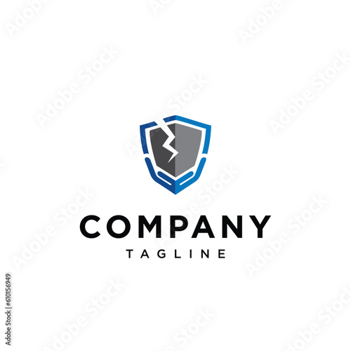 Free Download Shield Broken Care logo icon vector template.eps - GFXLoad