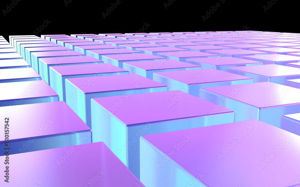 Obraz premium クリスタルガラス製キューブのアブストラクトの3Dイラストレーション