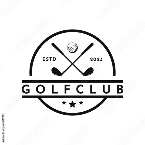 vintage retro golf sport logo design idea