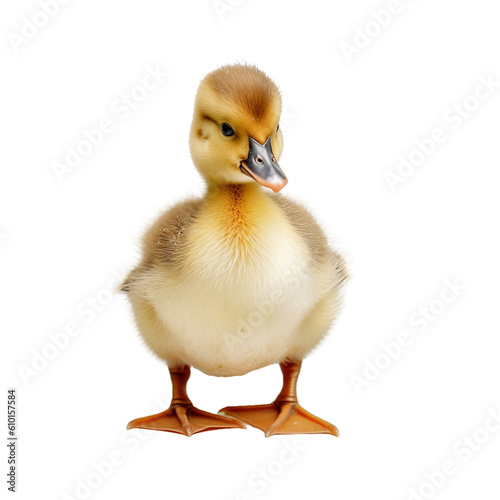 Baby duckling on transparent background. generative AI