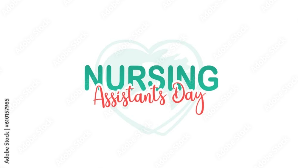 nursing assistants day animated text. 4k video greeting card. gift card. alpha channel. nursing assistants day animated text. 4k video greeting card. gift card. alpha channel.
