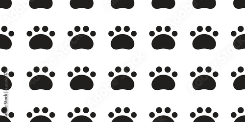 bear paw seamless pattern dog footprint french bulldog vector polar puppy pet foot cartoon doodle gift wrapping paper repeat wallpaper tile background illustration isolated