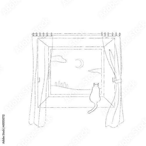窓際の猫　お留守番猫4