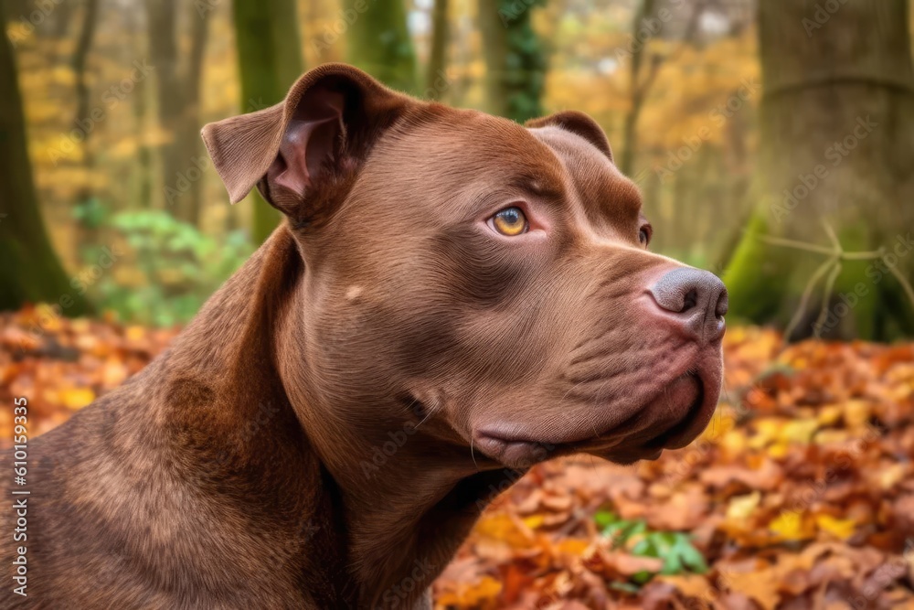 dog enjoying autumn in a colorful leaf-filled field Generative AI