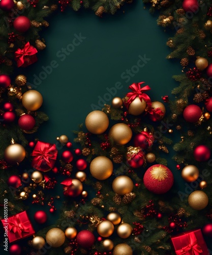 luxury Christmas Day background copy space, for web design greeting card, advertising work,generative ai illustration