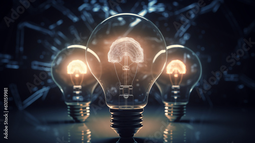 3 bulb creative idea technology concept generative ai