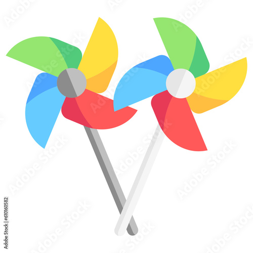 pinwheel icons, are often used in design, websites, or applications, banner, flyer to convey specific concepts related to vacations or tourism