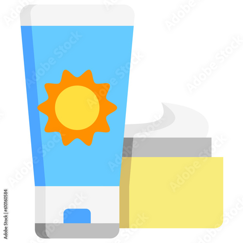 sun cream icons, are often used in design, websites, or applications, banner, flyer to convey specific concepts related to vacations or tourism