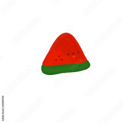 Illustration of watermelon cartoon character